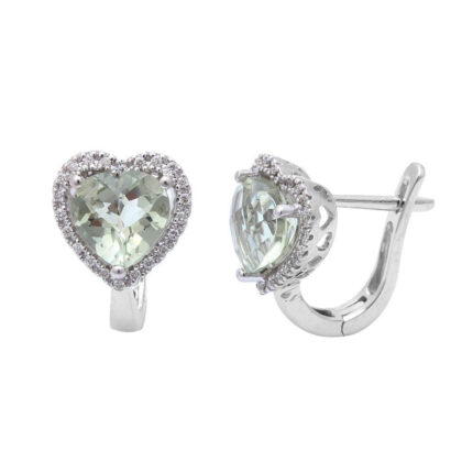 <span>GEMSTONE CLOSEOUT </span>! 2.48ct Green Amethyst & Diamond Earrings